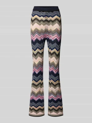 Spodnie z rozszerzaną nogawką z mieszanki wiskozy w całościowy wzór Oui