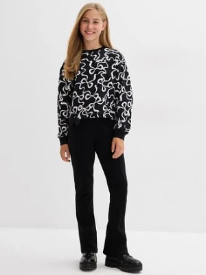 Spodnie z rozszerzanymi nogawkami z mocnej bawełnianej dzianiny dżersejowej bonprix