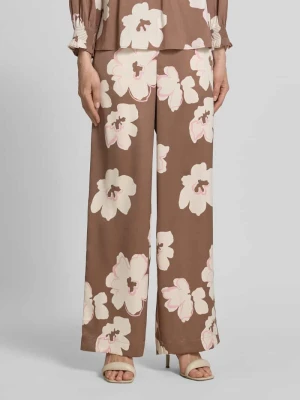 Spodnie z satyny o kroju loose fit z wzorem na całej powierzchni s.Oliver BLACK LABEL