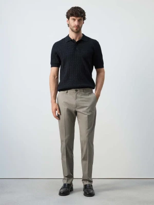 Spodnie z serży 100% bawełna slim fit beżowy - Mężczyzna - - MANGO MAN