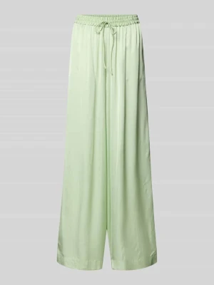 Spodnie z szeroką nogawką o kroju regular fit z czystej wiskozy model 'TALIA' Boss Orange