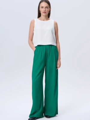 Spodnie z szeroką nogawką w zielonym kolorze Greenpoint