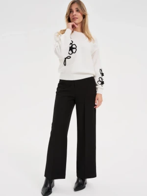 Spodnie z szerokimi nogawkami czarne Moodo