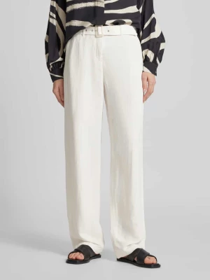 Spodnie z szerokimi nogawkami i materiałowym paskiem Christian Berg Woman