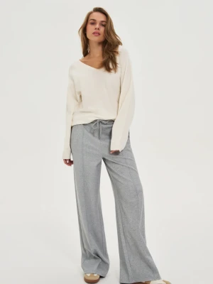 Spodnie z szerokimi nogawkami szare Moodo