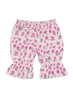 Spodnie z szerokimi nogawkami w różowe kwiaty Marni