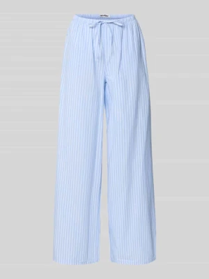 Spodnie z szerokimi nogawkami w wsuwanym stylu z wzór w paski i trokiem REVIEW