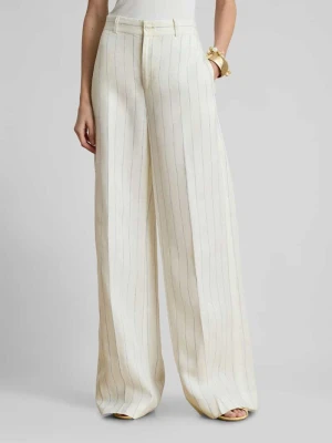 Spodnie z szerokimi nogawkami z czystego lnu Lauren Ralph Lauren