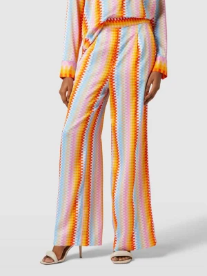 Spodnie z szerokimi nogawkami z jedwabiu z wzorem na całej powierzchni HERZENS