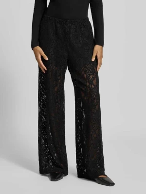 Spodnie z szerokimi nogawkami z koronki model 'COCO' Topshop Czarny