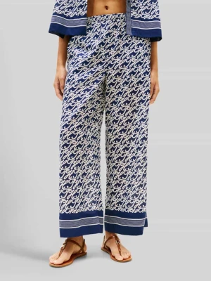 Spodnie z szerokimi nogawkami z mieszanka bawełny i jedwabiu Tommy Hilfiger