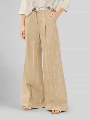 Spodnie z szerokimi nogawkami z mieszanka bawełny i lnu model 'MARLENE' BRAX