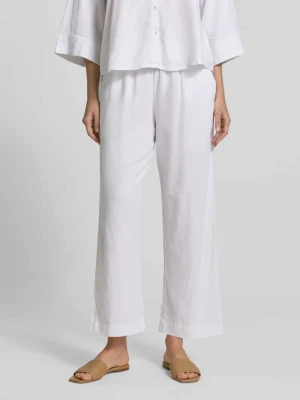 Spodnie z szerokimi nogawkami z mieszanka lnu z elastycznym pasem model 'Lava' FREE/QUENT