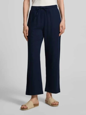 Spodnie z szerokimi nogawkami z mieszanka lnu z elastycznym pasem model 'Lava' FREE/QUENT