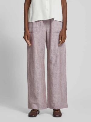spodnie z szerokimi nogawkami z mieszanka lnu z wpuszczane kieszenie MM by Max Mara
