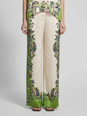 spodnie z szerokimi nogawkami z mieszanka wiskozy z wpuszczane kieszenie Marc Cain