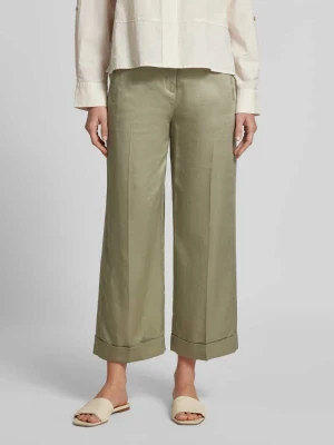 spodnie z szerokimi nogawkami z wiązanym paskiem model 'Meeri bloom' Opus