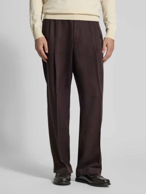 Spodnie z szerokimi nogawkami z zakładkami w pasie z lyocellu Model 'C-PAT-BB-DPL-262' Boss