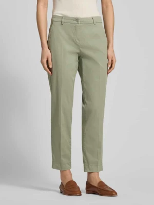 Spodnie z tkaniny w kroju straight fit z kantem model 'Karina' CAMBIO