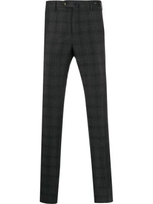 Spodnie z wełny w slim fit w kratkę PT Torino
