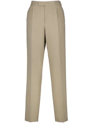 Spodnie z wełny z plisami prosty krój Dior