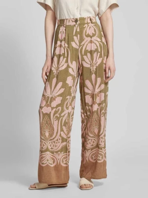 Spodnie z wiskozy z kwiatowym wzorem MORE & MORE