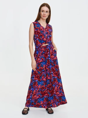 Spodnie z wiskozy z tropikalnym printem Top Secret