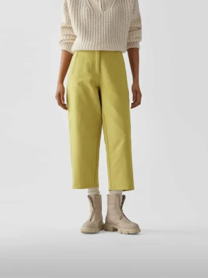 Spodnie z wysokim stanem o kroju relaxed fit Stine Goya Khaki