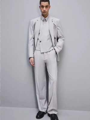 Spodnie z wysokim stanem z letniej wełny PATRIZIA PEPE