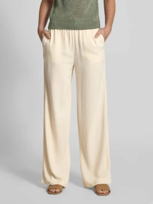 Spodnie z wysokim stanem z mieszanki wiskozy i lnu model ‘VIVA-GULIA’ Selected Femme