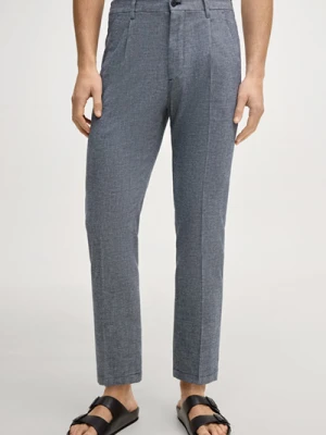 Spodnie z zakładkami Lead w kolorze granatowym melanżowym Joop