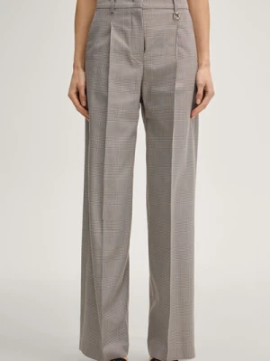 Spodnie z zakładkami Paris, w kolorze kremowo-brązowym w kratkę Joop