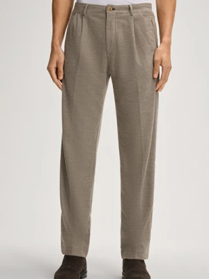 Spodnie z zakładkami Rulio w melanżowym, beżowym kolorze Joop