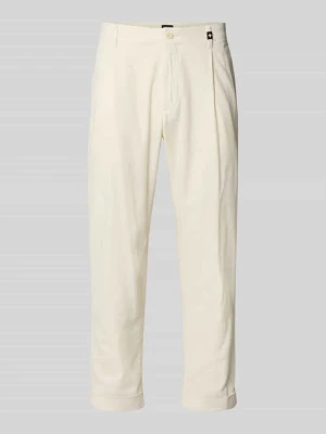 Spodnie z zakładkami w kroju relaxed fit z mieszanki bawełny z domieszką lnu model 'LOUIS-W' Strellson