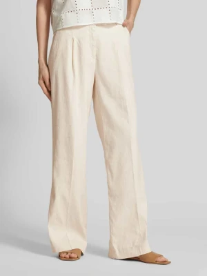 Spodnie z zakładkami w pasie i prostą nogawką w kant model ‘AMELIE’ CAMBIO