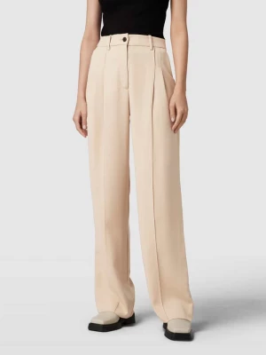 Spodnie z zakładkami w pasie i wpuszczanymi kieszeniami w stylu francuskim Calvin Klein Womenswear