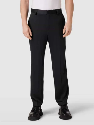 Spodnie z zakładkami w pasie o kroju regular fit z dodatkiem wiskozy model ‘Teagen’ HUGO