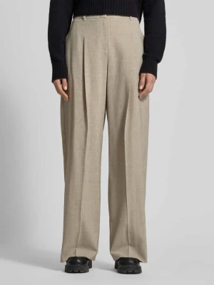 Spodnie z zakładkami w pasie o kroju regular fit z żywej wełny model 'TIANA4' Boss