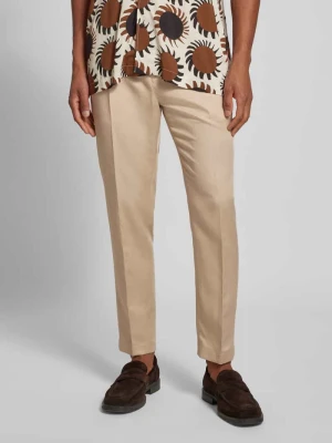 Spodnie z zakładkami w pasie o kroju slim fit z dodatkiem lnu model ‘LESTER’ JOOP! Collection