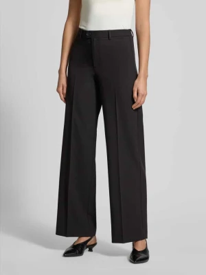 Spodnie z zakładkami w pasie o kroju straight fit z dodatkiem: Dodatek wiskozy Model 'TEXAS' Vero Moda Czarny