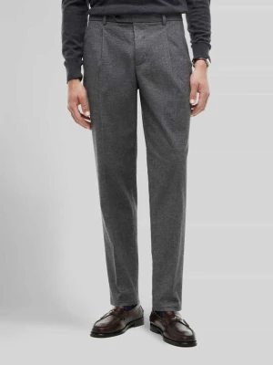 Spodnie z zakładkami w pasie o kroju tapered fit z mieszanki bawełny Tommy Hilfiger Antracytowy