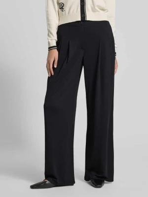 Spodnie z zakładkami w pasie, szerokimi nogawkami i wpuszczanymi kieszeniami model ‘CHABRELL’ Lauren Ralph Lauren