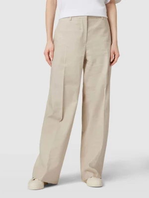 Spodnie z zakładkami w pasie, szerokimi nogawkami i wpuszczanymi kieszeniami w stylu francuskim Calvin Klein Womenswear