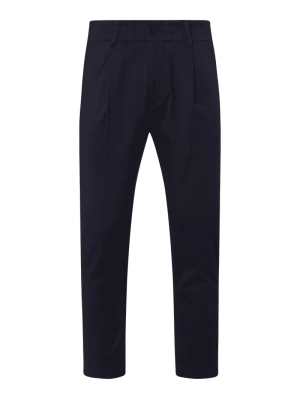 Spodnie z zakładkami w pasie z dodatkiem streczu model ‘Chasy’ drykorn