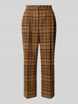 Spodnie z zakładkami w pasie z wełny z zaprasowanymi kantami w kroju regular fit Barbour Koniakowy