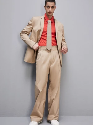 Spodnie z zakładkami z bawełnianego diagonalu PATRIZIA PEPE