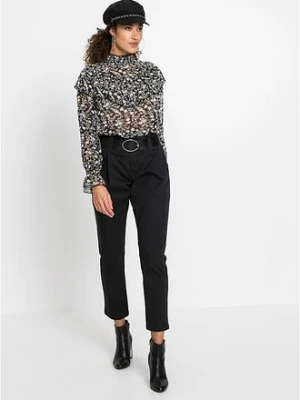 Spodnie z zakładkami z bawełny bonprix