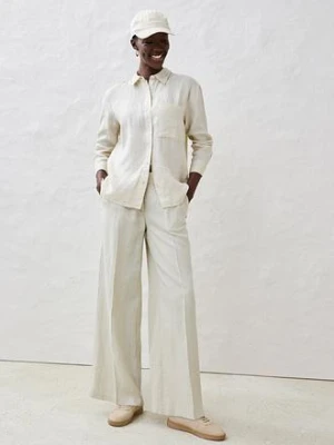 Spodnie z zakładkami, z czystego lnu bonprix