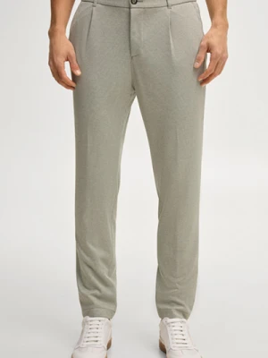 Spodnie z zakładkami z dżerseju Lester w kolorze zielonym Joop