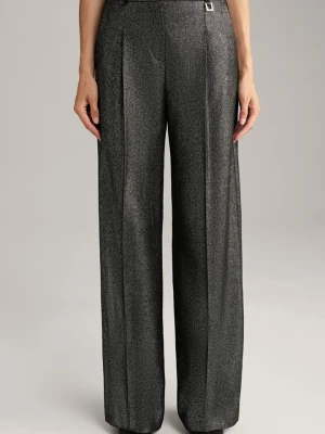 Spodnie z zakładkami z mieszanki wełny w kolorze czarnym z efektem połysku Joop